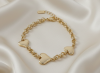 2525a Bransoletka elegancka złota 17+3cm pozłacana 14k serce